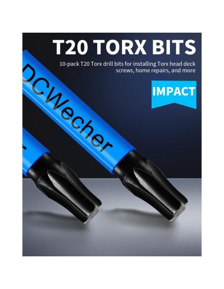 Paquete 10 Puntas Torx T20 5,08 cm Acero S2 Magnéticas Paquete 10 Puntas Torx T20 5,08 cm Acero S2 Magnéticas