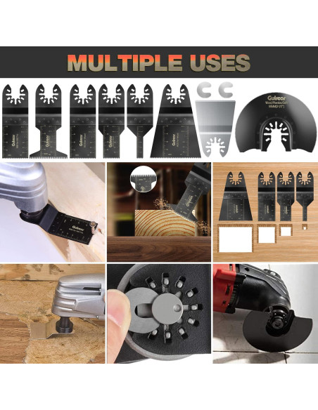 15PCS Kit Cuchillas Oscilantes Gulrear para Madera y Metal 15PCS Kit Cuchillas Oscilantes Gulrear para Madera y Metal