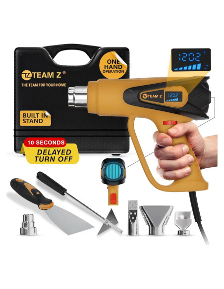 Pistola de Calor TEAM Z 1800W con 6 Boquillas y Estuche Pistola de Calor TEAM Z 1800W con 6 Boquillas y Estuche