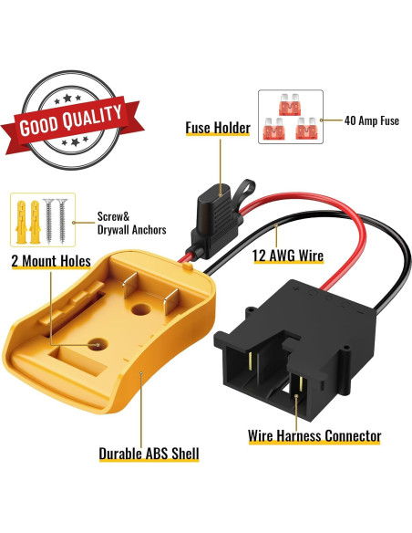 Adaptador Azocek para Power Wheel 12V con batería Dewalt 20V Adaptador Azocek para Power Wheel 12V con batería Dewalt 20V