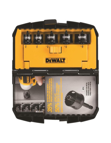 Kit de Sierras de Corona DEWALT D1800IR5, 5 Piezas para Metal Kit de Sierras de Corona DEWALT D1800IR5, 5 Piezas para Metal