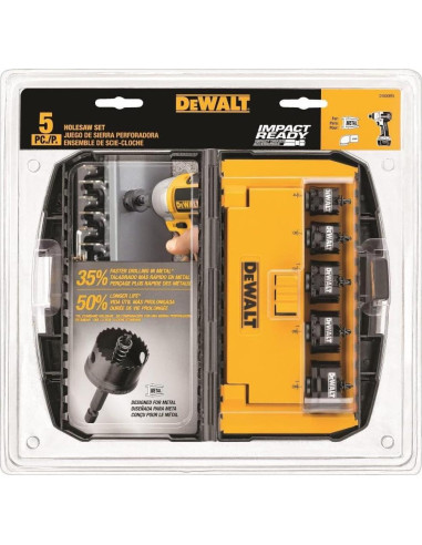 Kit de Sierras de Corona DEWALT D1800IR5, 5 Piezas para Metal