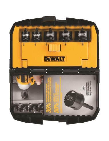 Kit de Sierras de Corona DEWALT D1800IR5, 5 Piezas para Metal