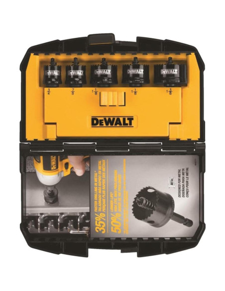 Kit de Sierras de Corona DEWALT D1800IR5, 5 Piezas para Metal Kit de Sierras de Corona DEWALT D1800IR5, 5 Piezas para Metal