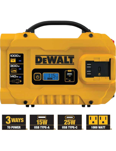 Inversor DEWALT DXAEPIP3W 1000W 3 Salidas USB y CA