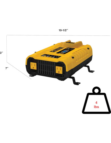 Inversor DEWALT DXAEPIP3W 1000W 3 Salidas USB y CA Inversor DEWALT DXAEPIP3W 1000W 3 Salidas USB y CA