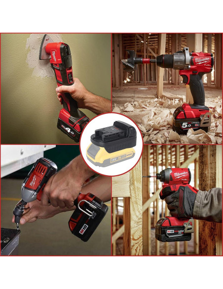 Adaptador de Batería DeWalt a Milwaukee M18 18V-20V Adaptador de Batería DeWalt a Milwaukee M18 18V-20V