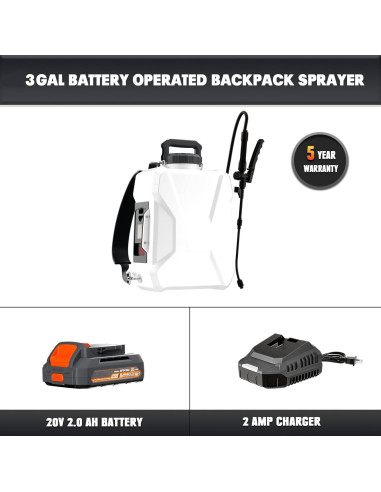Pulverizador de Jardín Mayoki 12L Batería 20V 55 PSI