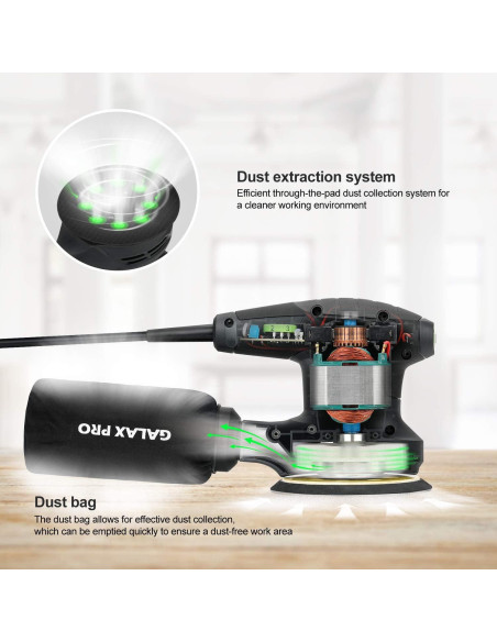 Lijadora Orbital GALAX PRO 280W 125mm 6 Velocidades Lijadora Orbital GALAX PRO 280W 125mm 6 Velocidades