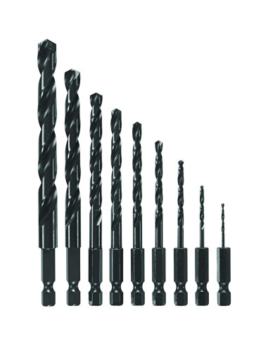 Juego de Brocas de Metal BOSCH BL9IM 9 Piezas Óxido Negro
