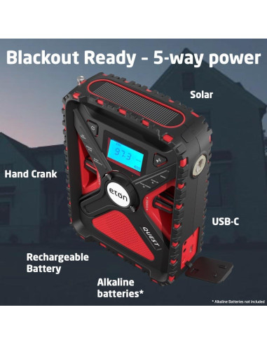Radio Meteorológica Eton Quest con Manivela y Bluetooth