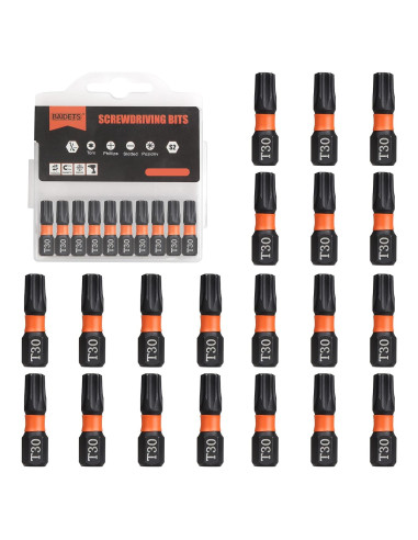 Conjunto de Puntas Pro T30 - 20 Pcs Torx 25mm con Caja