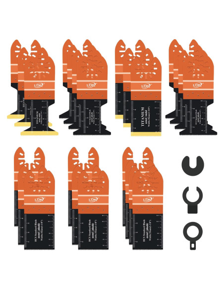 Kit 24 Hojas Multiherramienta LDK Titanio Universal Kit 24 Hojas Multiherramienta LDK Titanio Universal
