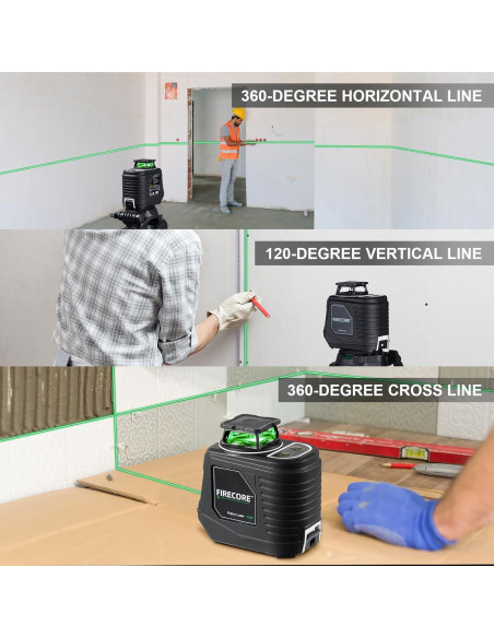 Nivel láser Firecore G30 con trípode y línea verde 360 Nivel láser Firecore G30 con trípode y línea verde 360