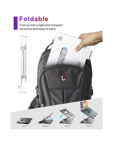Soporte para Laptop Brocoon BLSS-100 Ergonómico Ajustable