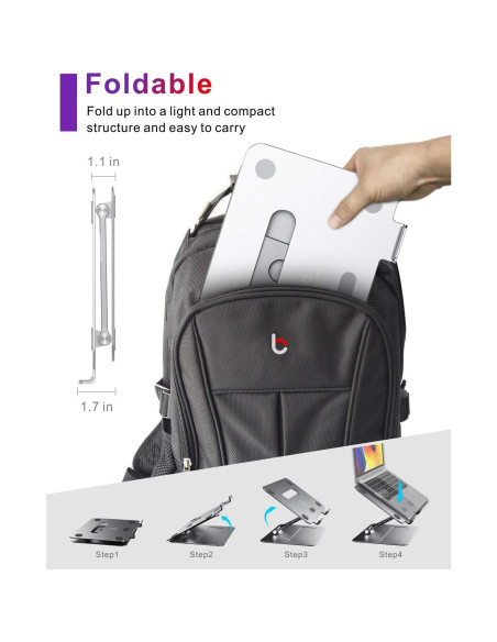 Soporte para Laptop Brocoon BLSS-100 Ergonómico Ajustable Soporte para Laptop Brocoon BLSS-100 Ergonómico Ajustable