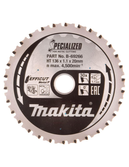 Hoja de Sierra Carburo Makita B-69222 30T 1,09 mm Hoja de Sierra Carburo Makita B-69222 30T 1,09 mm