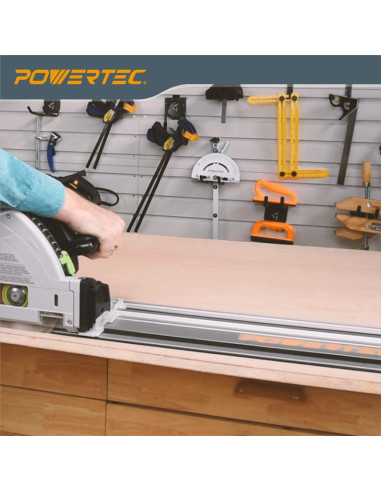 Juego de Guías de Sierra de Carril POWERTEC 2x55" Aluminio