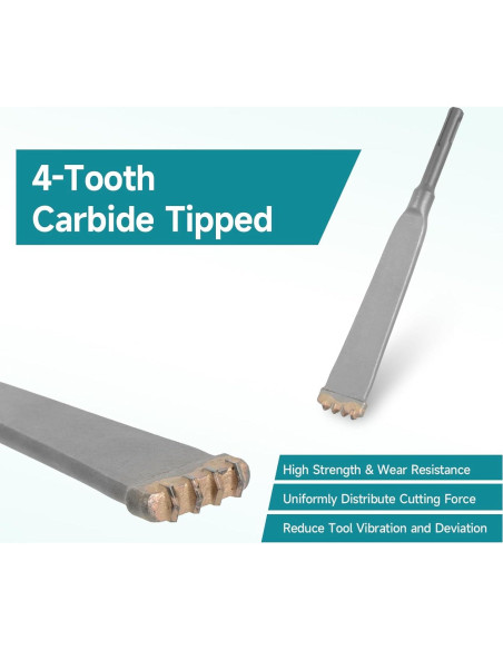 Cincel Plano Cuatro Dientes YOSIGHT 19,69 cm Acero Aleado Cincel Plano Cuatro Dientes YOSIGHT 19,69 cm Acero Aleado