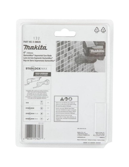 Hoja de Sierra Segmentada Makita E-08626 4" Carburo Tungsteno Hoja de Sierra Segmentada Makita E-08626 4" Carburo Tungsteno
