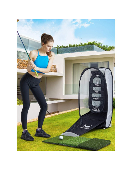 Red de Práctica de Golf Wosofe con 2 Objetivos y Mat Red de Práctica de Golf Wosofe con 2 Objetivos y Mat