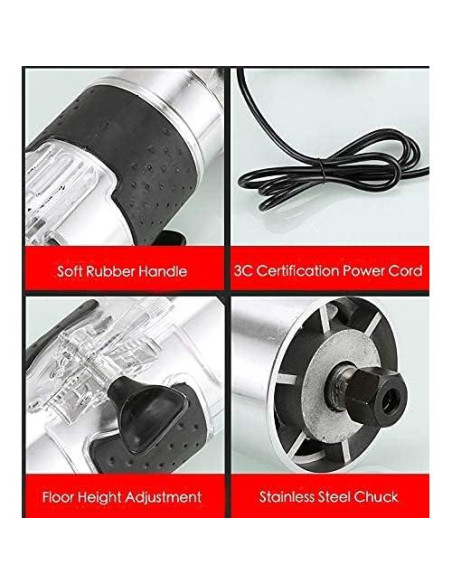 Fresadora Eléctrica AKYPACH 800W 30000RPM para Madera Fresadora Eléctrica AKYPACH 800W 30000RPM para Madera
