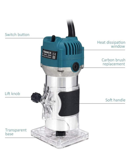 Fresadora Eléctrica AKYPACH 800W 30000RPM para Madera Fresadora Eléctrica AKYPACH 800W 30000RPM para Madera
