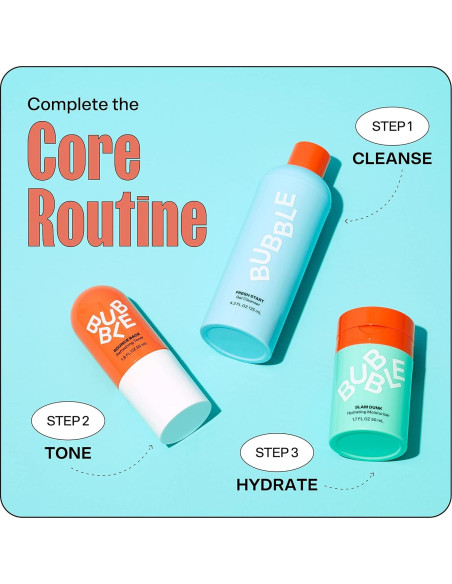 Trío de Cuidado Facial Bubble Skincare: Hidratante, Limpiador y Tónico Trío de Cuidado Facial Bubble Skincare: Hidratante, Limpiador y Tónico