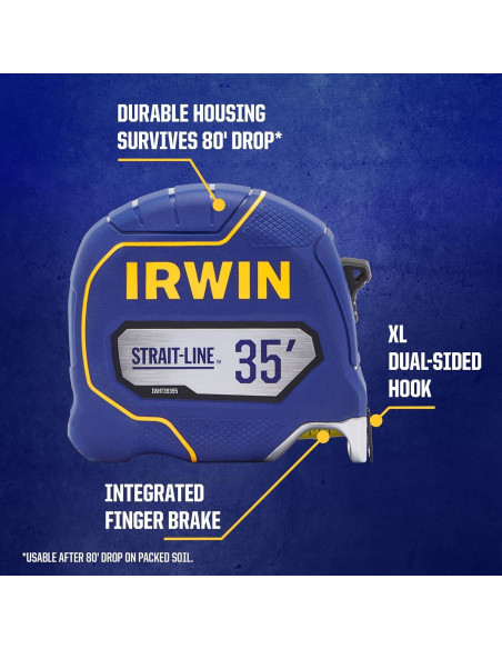 Cinta Métrica IRWIN 10,67 m con Freno de Dedo Cinta Métrica IRWIN 10,67 m con Freno de Dedo