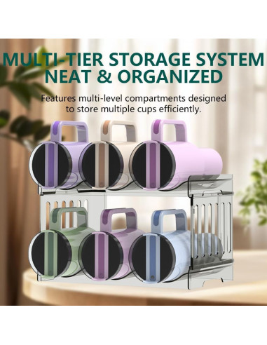 Organizador de Botellas de Agua Yuvslo 2 Niveles Apilable