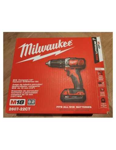Taladro Percusor Milwaukee M18 1/2" 525 lbs-pie 18V Compacto