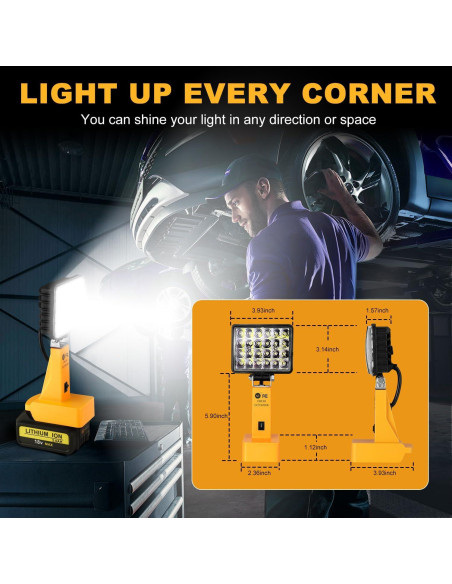 Luz de Trabajo LED Inalámbrica NS 90W 12000LM 2 Modos Luz de Trabajo LED Inalámbrica NS 90W 12000LM 2 Modos