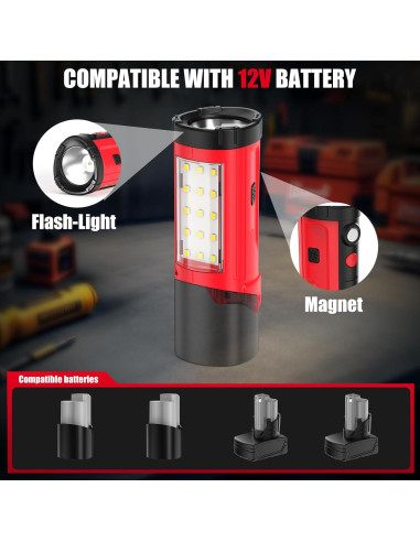Luz de Trabajo OHYES 12V con Base Magnética y Modos Dual