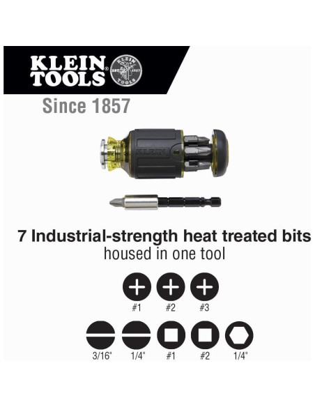 Destornillador Stubby Klein Tools 32308 8-en-1 Ajustable Destornillador Stubby Klein Tools 32308 8-en-1 Ajustable