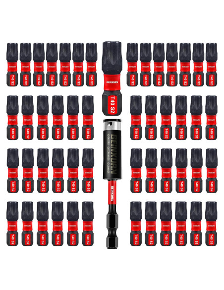 Juego de 51 Puntas Torx T40 GEINXURN Acero S2 2.54 cm Juego de 51 Puntas Torx T40 GEINXURN Acero S2 2.54 cm