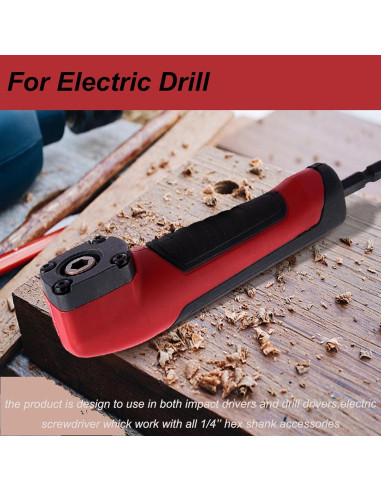 Adaptador de Taladro en Ángulo Recto MJFUNTXY 18V Rojo