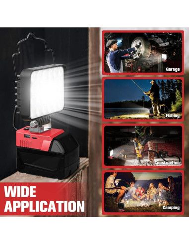 Luz de trabajo LED LIVOWALNY 78W 7800 Lúmenes para Milwaukee
