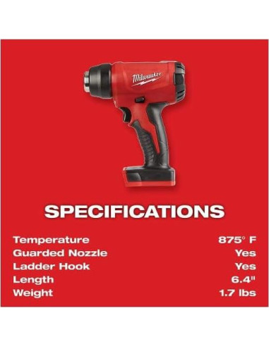 Pistola de Calor Milwaukee M18 Compacta 0.77 kg 16.26 cm