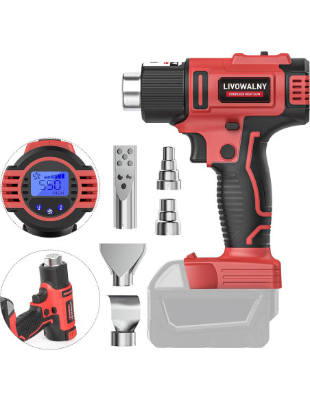 Pistola de Calor Inalámbrica LIVOWALNY 18V 350W para Pegamento Pistola de Calor Inalámbrica LIVOWALNY 18V 350W para Pegamento