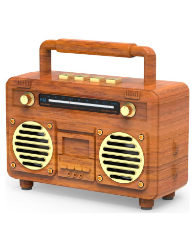 Altavoz Bluetooth Retro Molileaf 12x5.5x10cm Madera