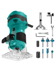 Router Compacto DOBETTER 32000 RPM con 6 Bits de Madera