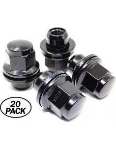 Juego de 20 Tuercas de Llantas Veritek 12x1.25mm Negras 2