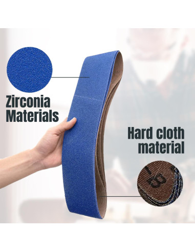 Cintas de Lijado POWERTEC 4x91 cm Grano 60 Paquete de 6