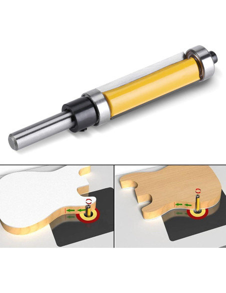 Broca niveladora Gorgeri 1/4" vástago 38mm para router Broca niveladora Gorgeri 1/4" vástago 38mm para router