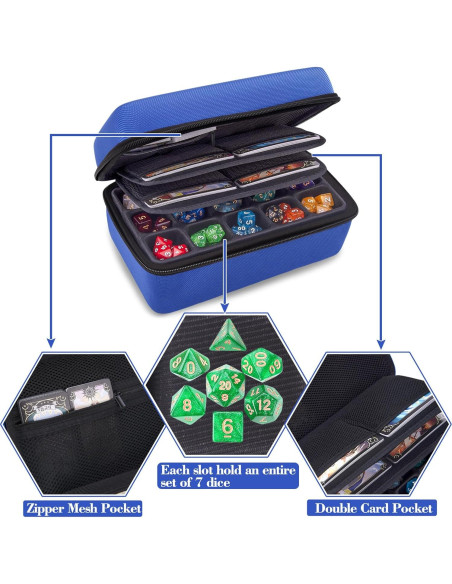 Estuche para Dados SIQUK Azul con Bandeja Desmontable Estuche para Dados SIQUK Azul con Bandeja Desmontable