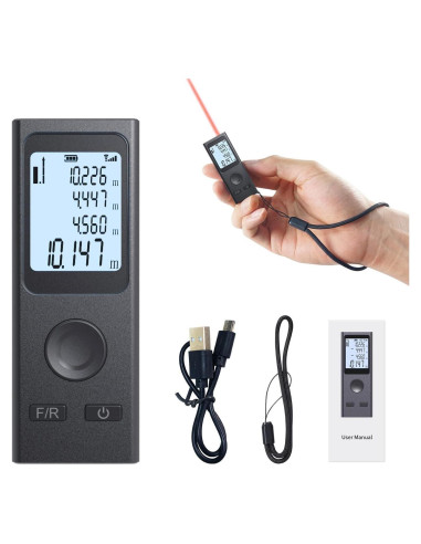 Medidor Láser WANLUTECH LT-40P 40m Carga USB Pantalla LCD