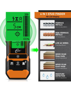Localizador de Pared PIGADA ZK01 2-en-1 con Medidor de Humedad 2
