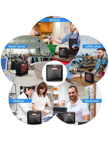 Escáner de Códigos de Barras 2D Eyoyo Automático USB Escáner de Códigos de Barras 2D Eyoyo Automático USB