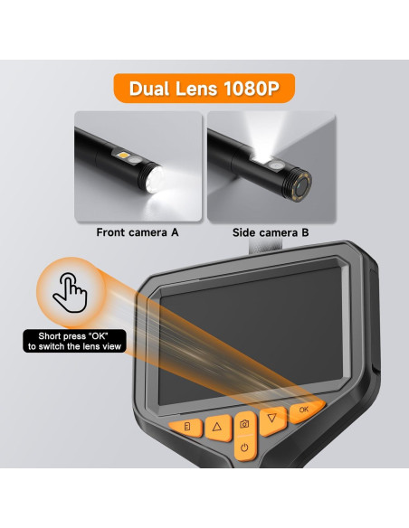 Cámara Endoscopio ILIHOME T34 4.3'' 1080P IP67 Luz LED Cámara Endoscopio ILIHOME T34 4.3'' 1080P IP67 Luz LED