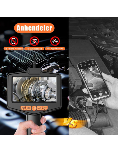 Cámara endoscópica Anhendeler 2.01m HD con luz LED Cámara endoscópica Anhendeler 2.01m HD con luz LED